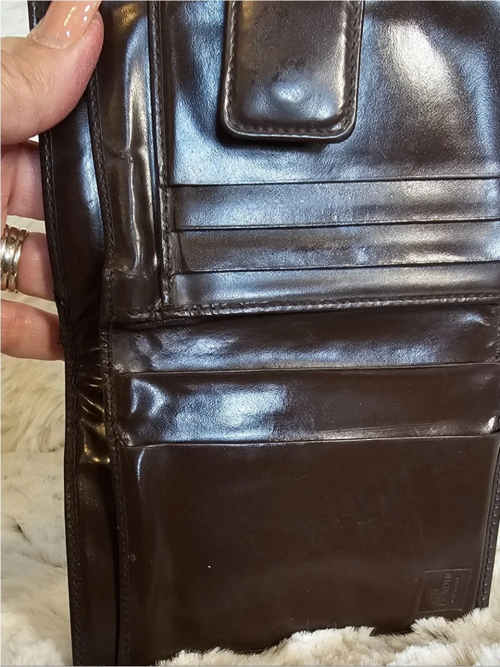 Fendi Brown and Black FF Logo Bi-Fold Wallet
